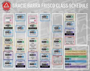 Which ones are the kids’ BJJ class times at Gracie Barra Jiu-Jitsu Frisco Texas?